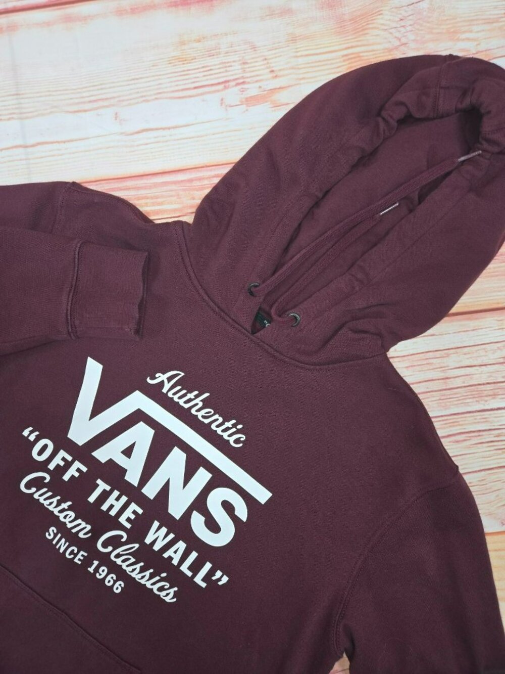 Vans Unisex "Off The Wall" Burgundy Hoodie Size Small